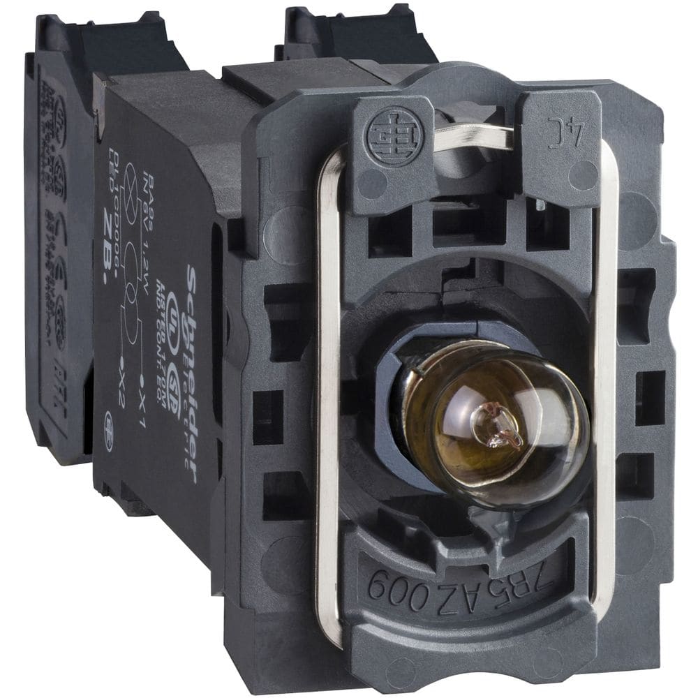 Schneider Automation lichaam voor verlichte drukknop - Ø22 - kleurloos lamp BA 9s 1 NC + 1 NO ZB5AW035