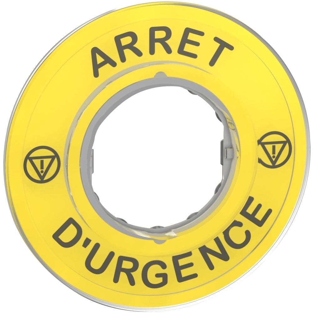 Schneider Automation Legende Ø60mm - ARRET D'URGENCE - geel ZBY9120