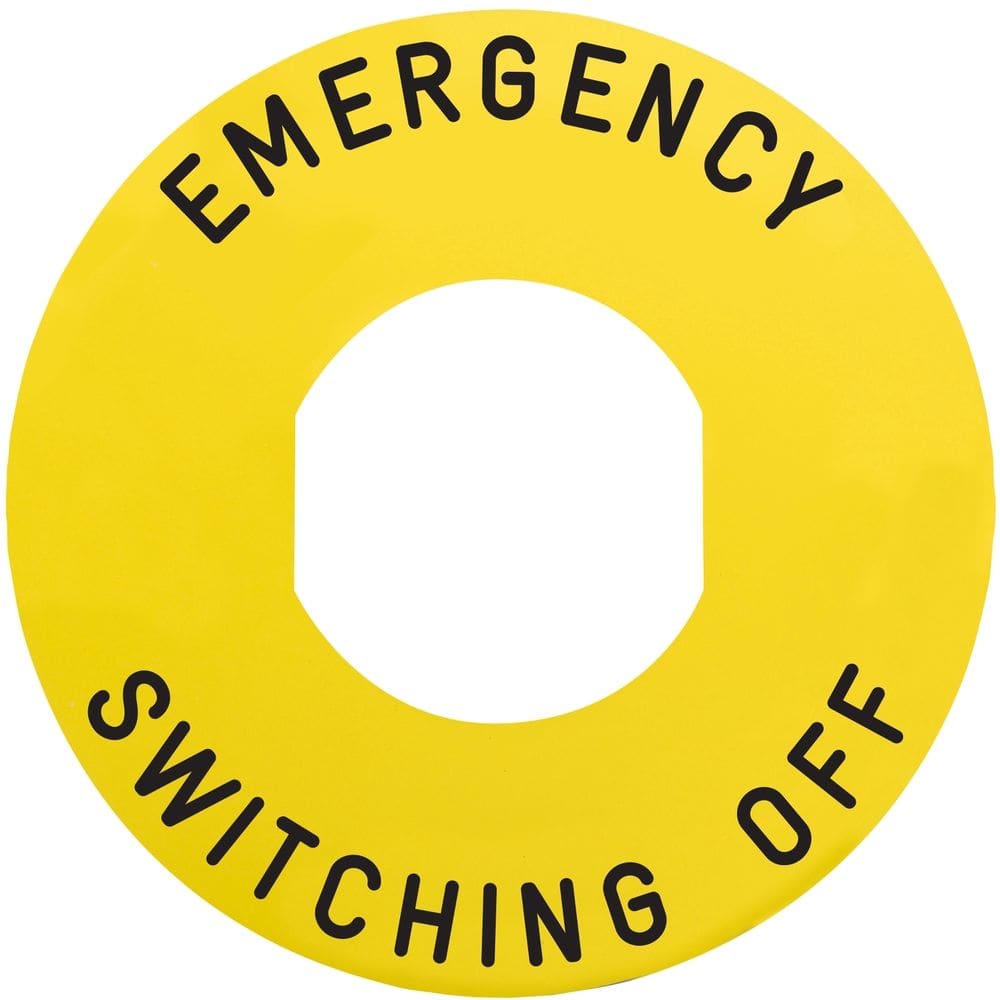 Schneider Automation Marked legend for emergency switching off Ø60 ZBY9360