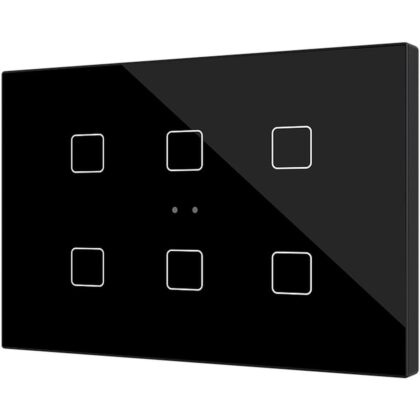 Zennio Flat XL X6 (Antraciet) - KNX Touchschakelaar 6-V met thermostaat ZEZVIFXLX6A