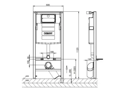 950170 Inbouwspoelreservoir met frame