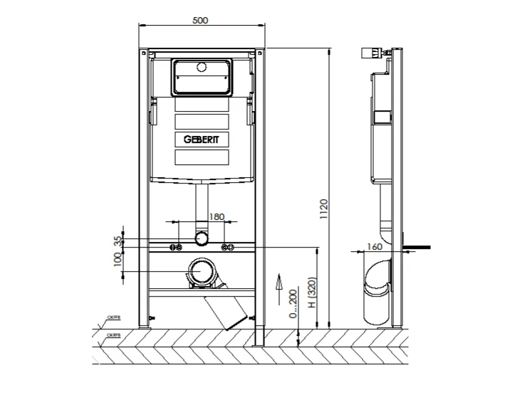 950170 Inbouwspoelreservoir met frame