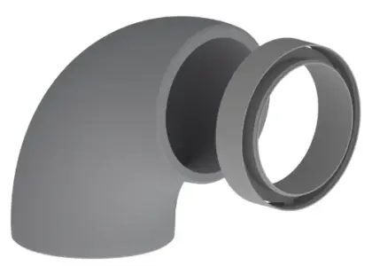 Duco DucoFlex Star geïsoleerde ventiltatiebocht 90° met koppelstuk - 160 mm 0000-4571