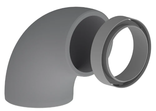 Duco DucoFlex Star geïsoleerde ventiltatiebocht 90° met koppelstuk - 160 mm 0000-4571