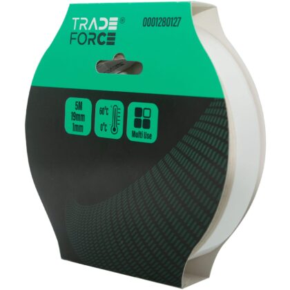 Dubbelzijdige schuimtape PE 19mm x 5m x 1mm wit