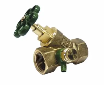 Schlosser 1410 messing afsluitkraan schuine zitting FF 6/4 x 6/4 - met aftap 0014104000001