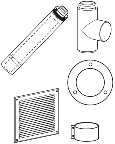 Vaillant basis aansluitset v aparte luchttoevoer diam 80-125mm alu/pp 0020021006