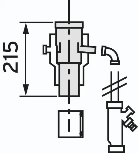 Vaillant Acces adapter 80 x 125 aluminium met condensafvoer 0020202465