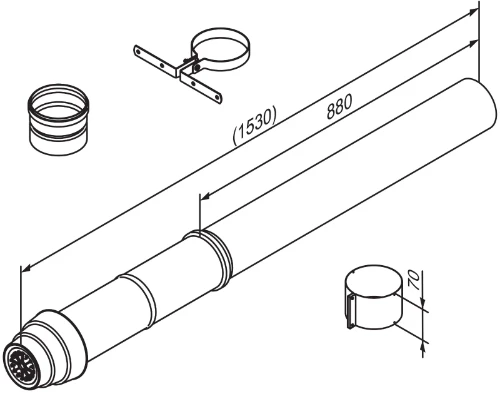 Bulex RGA dakdoorvoer 80/125 mm - zwart 0020257016
