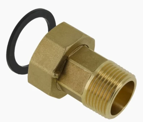MessingFit messing 2-delige koppeling met vlakke dichting MF 1/2 x 3/4 - prijs per set van 2 stuks 0022401500001