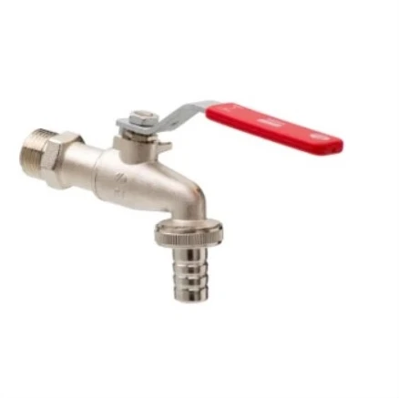 Arco Garden dubbeldienstbolkraan met hendel (rood) MM 1/2 x 3/4 - vernikkeld - met tuinslangkoppeling 00413R