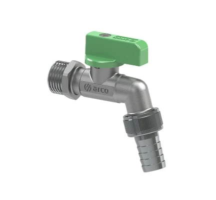 Arco Garden Nano dubbeldienstbolkraan met hendel (groen) MM 1/2 x 3/4 - vernikkeld - Anti-Kalk - met tuinslangkoppeling 00462