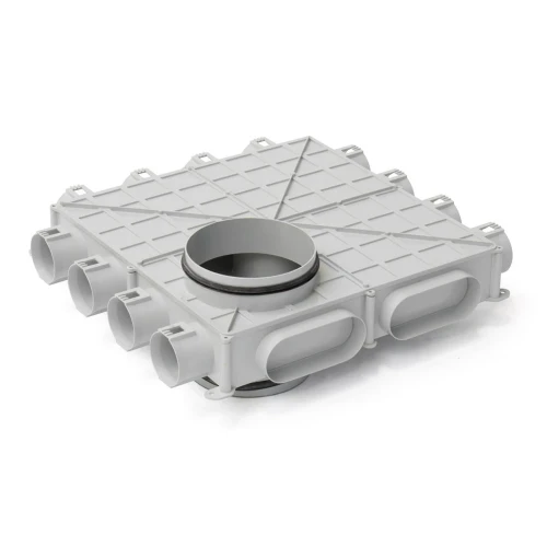 Begetube Profi-Air verdeelkast laag model 2 x DN 180 - 12 x 63 mm 010002312