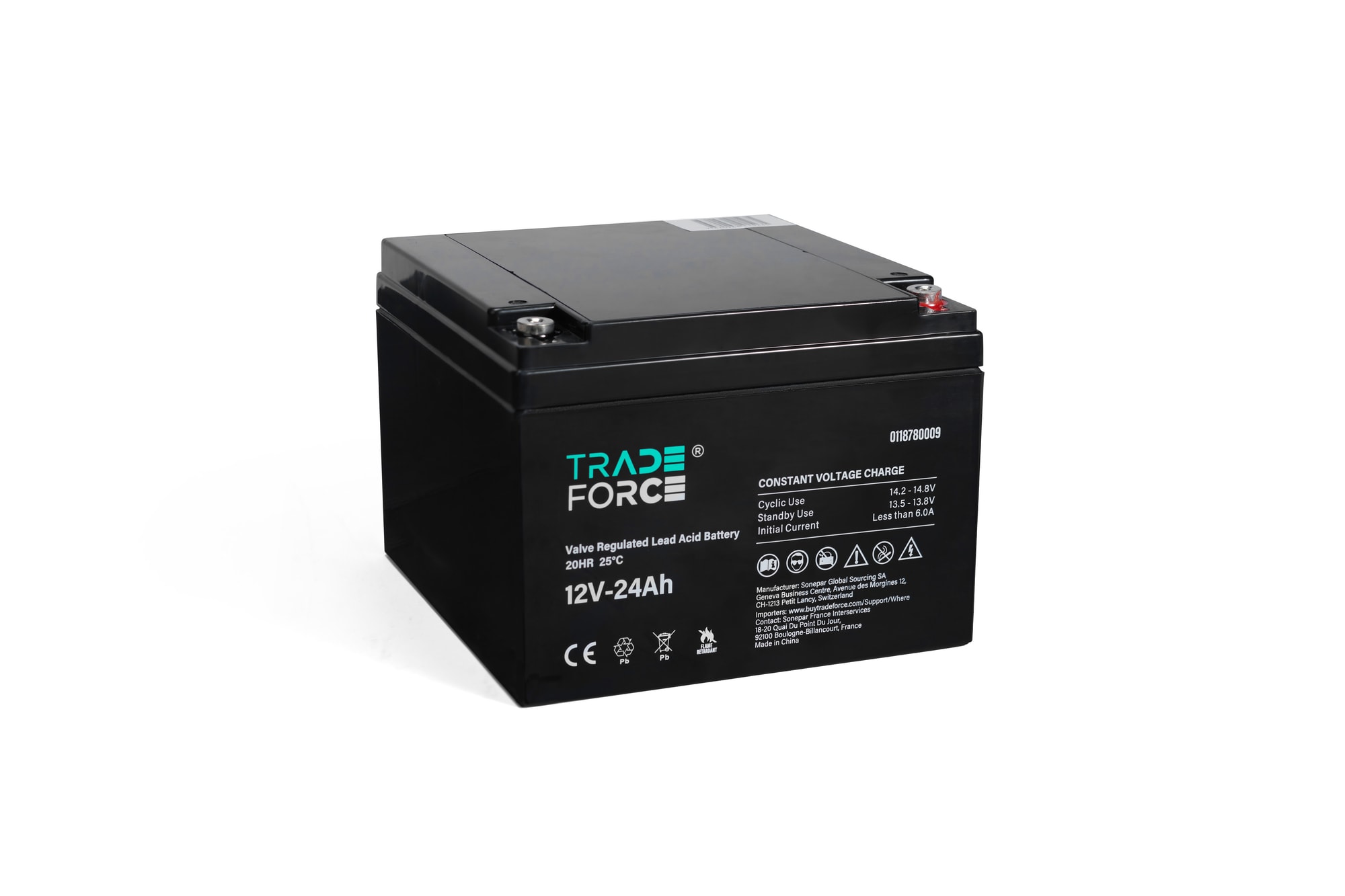 12V 24Ah 20HR loodzuurbatterij met ventiel