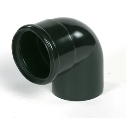 Ubbink Rolux PP luchttoevoerbocht 90° MF 80 x 80 mm - zwart 0167135