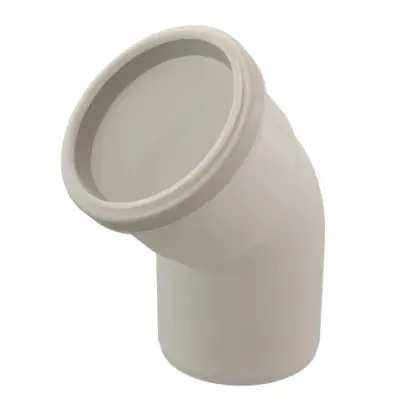Ubbink Rolux PP bocht 45° MF 60 mm - zwart 0222700