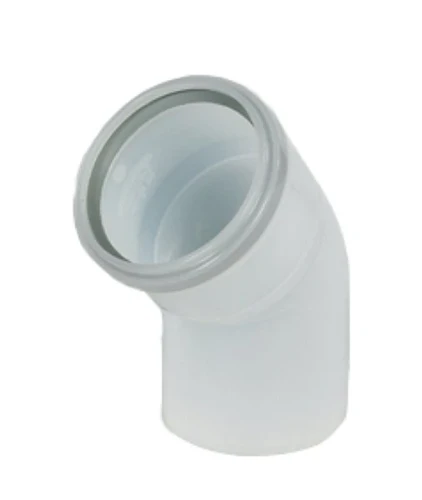 Ubbink Rolux PP rookgasafvoerbocht 45° MF 80 x 80 mm - wit 0222954