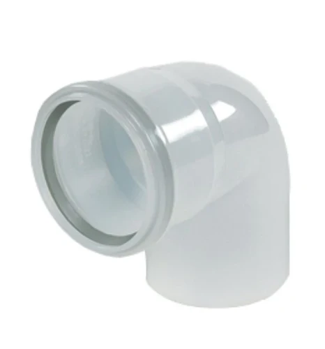 Ubbink Rolux PP rookgasafvoerbocht 90° MF 80 x 80 mm - wit 0222955