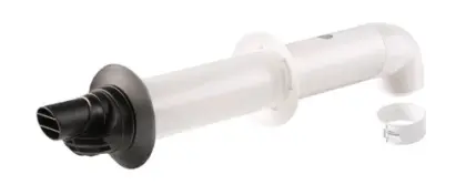 Ubbink Rolux 5H concentrisch PP/Staal muurdoorvoer 80/125 mm - zwart - met bocht 0223154