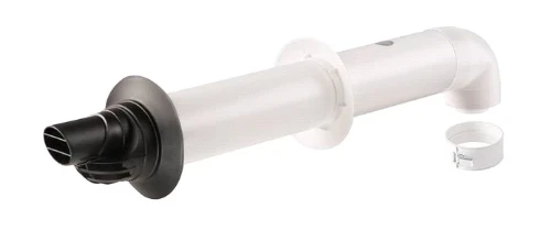 Ubbink Rolux 5H concentrisch PP/Staal muurdoorvoer 60/100 mm - zwart - met bocht 0229009