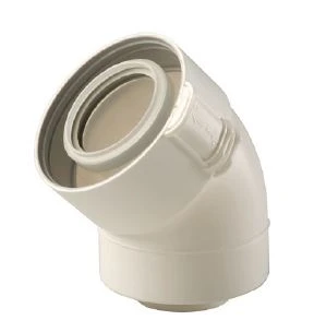 Ubbink Sekurit concentrisch PP/PP bocht 45° 80/125 mm 0229500