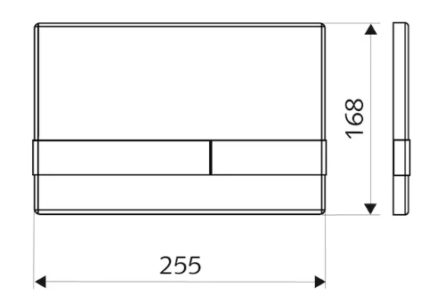 Schell Linear Eco bedieningsplaat - chroom mat - 2 druktoetsen 032856499