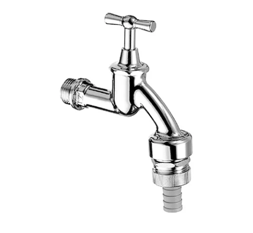 DUBBEL DIENSTKRAAN SCHELL 3/4 M chroom belgaqua gekeurd met beluchter en terugslagklep 034410699
