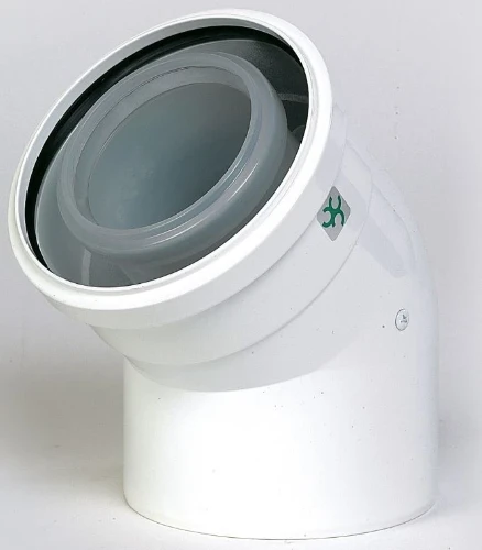 Ubbink Rolux concentrisch PP/Staal bocht 45° 80/125 mm 0702870