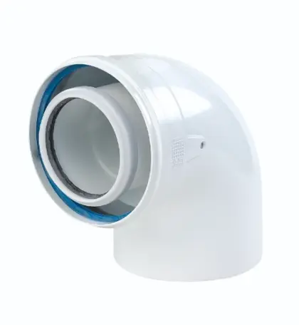 Ubbink Rolux concentrisch PP/Staal bocht 87° 80/125 mm 0702871