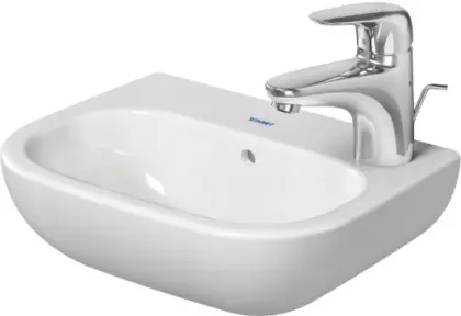 Duravit D-Code handenwasser 360 x 270 mm - wit - met kraangat - met overloop 07053600092