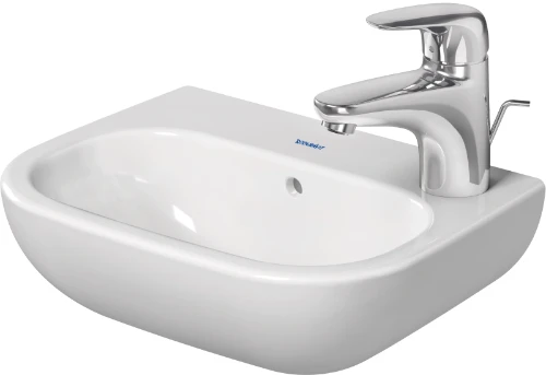 Duravit D-Code handenwasser 360 x 270 mm - wit - met kraangat - met overloop 07053600092