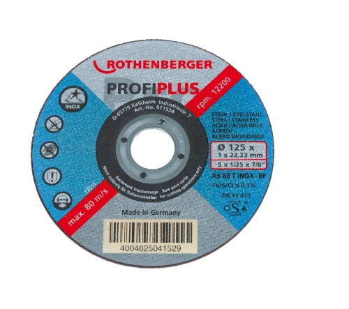 Rothenberger Profi Plus inox slijpschijf 125 x 1 mm - prijs per doos van 10 stuks 071534D