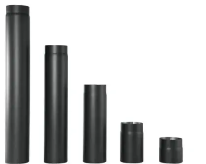 STD BLK stalen schouwbuis 130 x 2 mm (lengte 1m) - zwart - prijs per stuk 08RL1000-130L