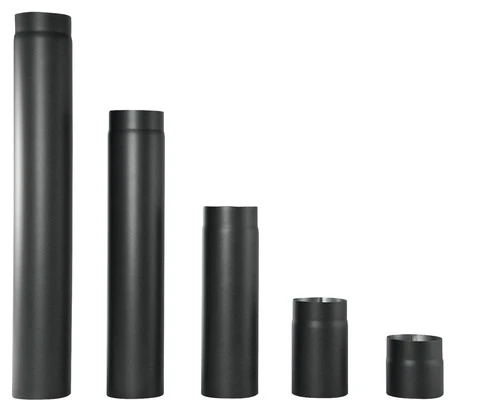 STD BLK stalen schouwbuis 130 x 2 mm (lengte 1m) - zwart - prijs per stuk 08RL1000-130L