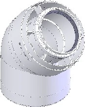 Atag Duopass concentrisch PP/staal bocht 45° MF 80/125 mm 0RB12C4A0