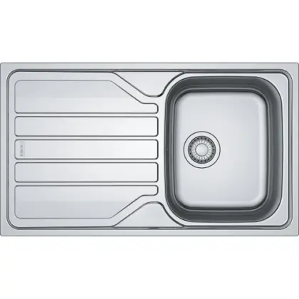 Franke Flash inbouwspoeltafel 860 x 500mm - 1 bak - inox - met verlek - omkeerbaar - inclusief sifon 101.0715.789