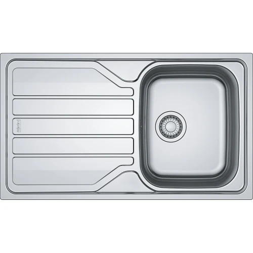 Franke Flash inbouwspoeltafel 860 x 500mm - 1 bak - inox - met verlek - omkeerbaar - inclusief sifon 101.0715.789