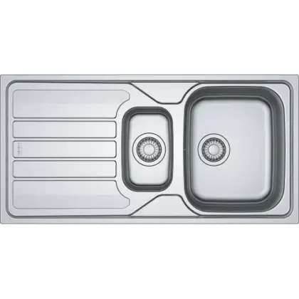 Franke Flash inbouwspoeltafel 1000 x 500mm - 1 1/2 bakken - inox - met verlek - omkeerbaar - inclusief sifon 101.0715.790