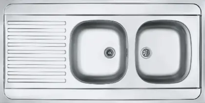 Franke Standaard Opbouw spoeltafel 1200 x 600 mm - 2 bakken - omkeerbaar 103.0395.898