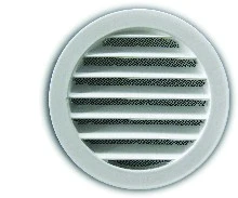 Renson 434R inbouwrooster rond 150 mm - RAL 9006 blank aluminium - dikte 19 mm 10554