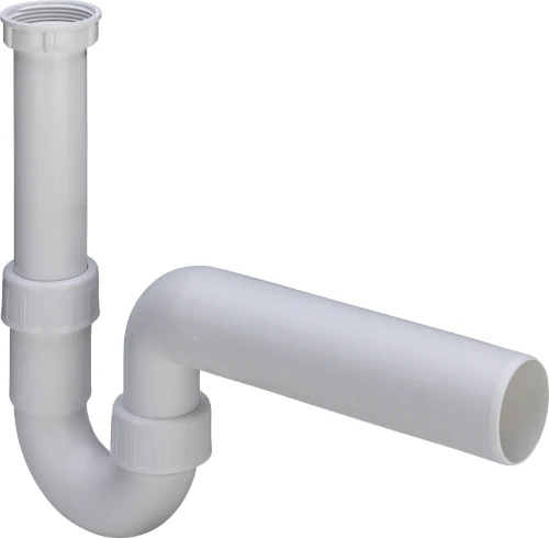 Viega Universal PP enkele buissifon 6/4 x 40 mm - wit - afvoer horizontaal 105716