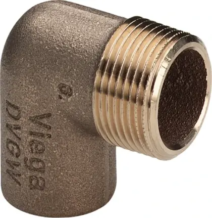 Viega brons soldeer overgangsbocht 90° MF 22 x 3/4 M 107208
