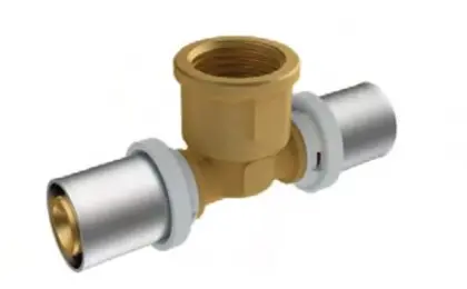 Multi messing pers verloop T-stuk met binnendraad FFF 50 x 6/4 F x 50 mm 1100045867