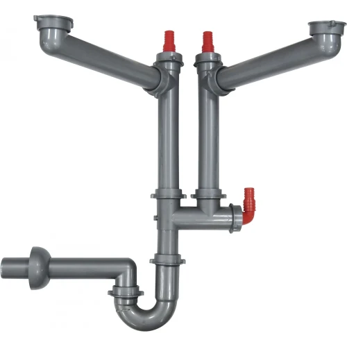 Franke Acces Ruimtebesparende afloopset voor 2 bakken 112.0071.974