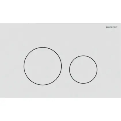 Geberit Sigma 40 bedieningsplaat rond - Wit mat / Easy-to-clean gecoat - 2 druktoetsen 115.628.JT.1
