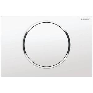 Geberit Sigma 10 bedieningsplaat - wit - kunststof - 1 druktoets wit en ring verchroomd 115.758.KJ.5