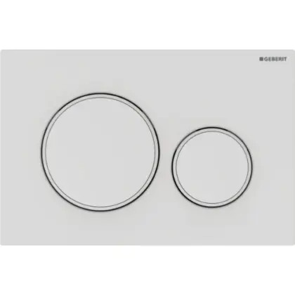 Geberit Sigma 20 bedieningsplaat - easy-to-clean gecoat wit mat gelakt/wit - kunststof - 2 druktoetsen 115.882.01.1