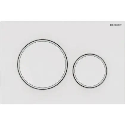 Geberit Sigma 20 bedieningsplaat - wit/wit mat - kunststof - 2 druktoetsen 115.882.11.1