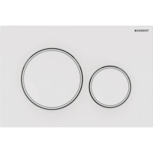 Geberit Sigma 20 bedieningsplaat - wit/wit mat - kunststof - 2 druktoetsen 115.882.11.1