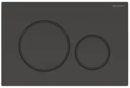 Geberit Sigma 20 bedieningsplaat - jet black ral 9005 - kunststof - 2 druktoetsen designringen in zwart mat 115.882.DW.1
